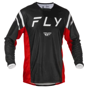 Fly Racing Kinetic Mesh Center Jersey - Black White Red - Front