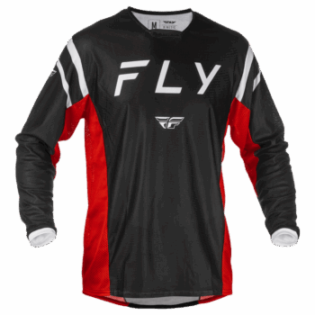 Fly Racing Kinetic Mesh Center Jersey - Black White Red - Front