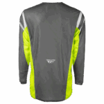 Fly Racing Kinetic Mesh Center Jersey - Grey White Hi-Vis - Back