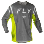 Fly Racing Kinetic Mesh Center Jersey - Grey White Hi-Vis - Front