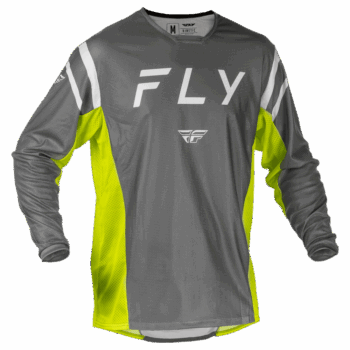 Fly Racing Kinetic Mesh Center Jersey - Grey White Hi-Vis - Front
