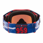 Maxime Renaux motocross goggles with blue lightning design and orange tinted lenses for high-performance racing.
