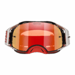 Oakley Airbrake MX goggles with orange mirrored lens and white frame, designed for motocross racing.