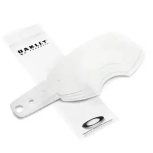 High-quality white racing goggles with adjustable strap, designed for motorsport safety and comfort, featuring Oakley branding for professional racewear.