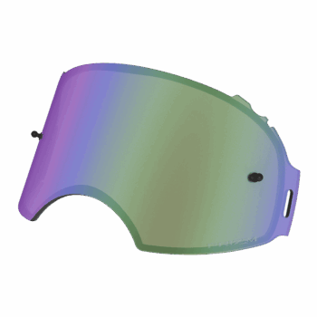 High-performance racing helmet visor with reflective, iridescent finish designed for motorsport safety and style. Perfect for Grand Prix racewear enthusiasts seeking premium racing gear.