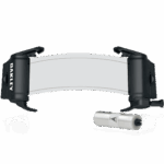 High-quality racing safety device with adjustable harness and impact sensor for motorsport protection, suitable for professional and amateur racing events.