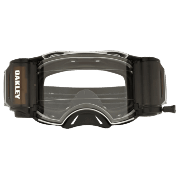 Oakley Airbrake Tuff Blocks Roll Off MX Goggle with clear lens and black frame for motocross racing.