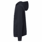 Black racing hoodie with Grand Prix Racewear branding, designed for motorsport enthusiasts and racers, offering comfort and style for track days and casual wear.