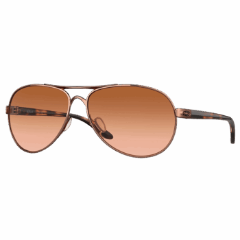 Oakley Feedback Women Sunglasses - Rose Gold VR50 Brown Gradient Lens