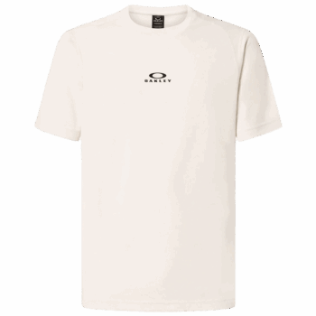 A white Oakley branded T-shirt, ideal for motorsport enthusiasts and racewear fans, featuring a simple yet stylish design perfect for casual or race event wear.