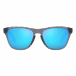 Oakley Frogskins XXS Youth Sunglasses with blue mirrored lenses and black frame, suitable for active children and youth.