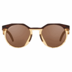 Oakley HSTN Kylian Mbappé sunglasses with brown lenses and transparent frame, stylish and sporty design.