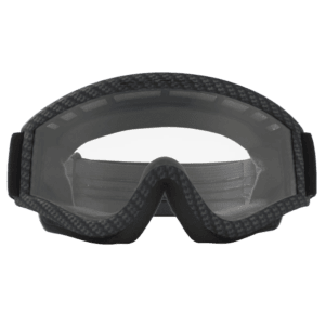 Oakley L Frame MX Goggle with carbon fibre frame and clear lens for motocross protection.