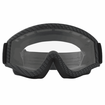 Oakley L Frame MX Goggle with carbon fibre frame and clear lens for motocross protection.