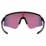 Oakley Sutro Lite Sweep sunglasses with pink mirrored lenses and black frame, designed for sports and outdoor activities.