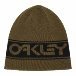 Oakley TNP Reversible Beanie in Army Green with black logo, suitable for outdoor activities and casual wear.