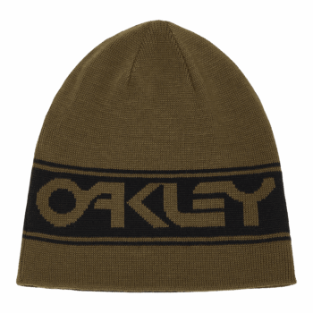 Oakley TNP Reversible Beanie in Army Green with black logo, suitable for outdoor activities and casual wear.