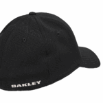 Black Oakley baseball cap with adjustable strap, ideal for motorsport enthusiasts and racewear fans. Perfect for casual wear or supporting racing events, featuring durable fabric and iconic branding.