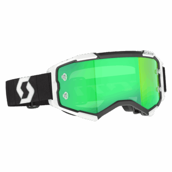 Scott Fury Chrome Goggle - Black White - Green Chrome Lens