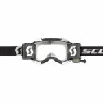 Scott Fury WFS goggles with black strap and clear lens for motocross racing.