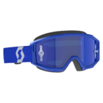 Scott Primal Chrome Goggles in blue and white with blue chrome finish, designed for motocross and off-road racing.