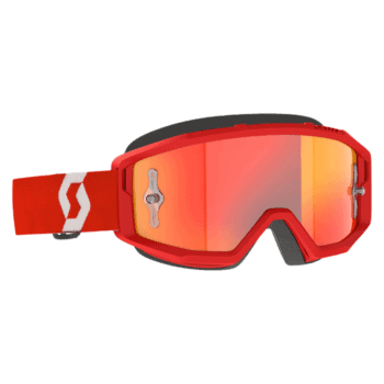 Scott Primal Chrome Goggles - Red White - Orange Chrome Lens