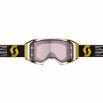 Scott Prospect 2.0 AMP motocross goggles with yellow and black strap and tinted lens for off-road riding.