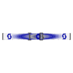 Scott Prospect 2.0 AMP goggles with blue and white strap featuring the Scott logo, designed for motocross and off-road racing.