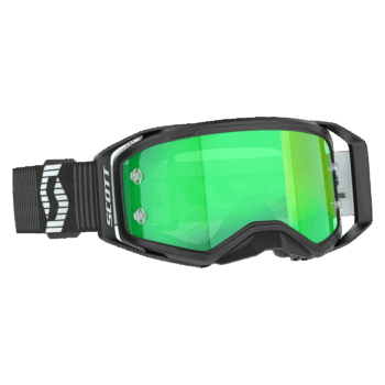 Scott Prospect 2.0 Chrome Goggles - Black White Strap - Green Chrome Lens