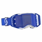 Scott Prospect 2.0 Chrome Goggles - Blue White Strap - Blue Chrome Lens