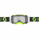 Scott Prospect 2.0 LS goggles with black and neon yellow frame and adjustable strap for motocross and off-road riding.