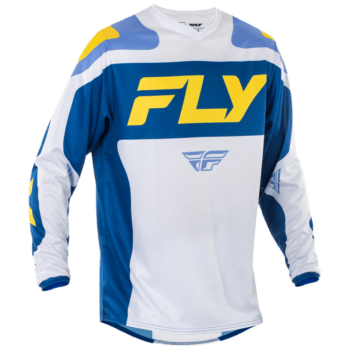 FLY Racing F-16 2025 Jersey - White - Dark Blue - Yellow - Front