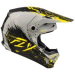 FLY Racing Formula CP Manic Helmet - Matte Grey - Black - Yellow - 02