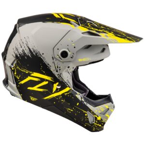 FLY Racing Formula CP Manic Helmet - Matte Grey - Black - Yellow - 02