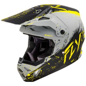 FLY Racing Formula CP Manic Helmet - Matte Grey - Black - Yellow