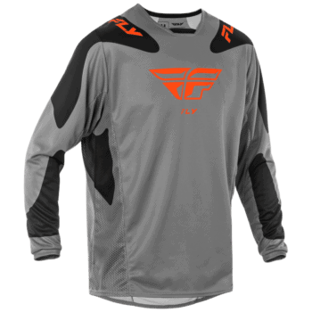 FLY Racing Kinetic 2025 SYM Jersey - Grey - Orange - Black - Front
