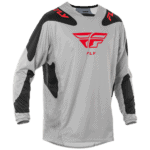FLY Racing Kinetic 2025 SYM Jersey - Light Grey - Red - Black - Front