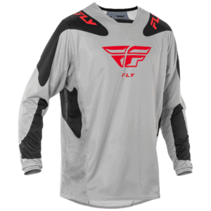 FLY Racing Kinetic 2025 SYM Jersey - Light Grey - Red - Black - Front