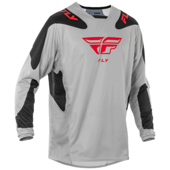 FLY Racing Kinetic 2025 SYM Jersey - Light Grey - Red - Black - Front