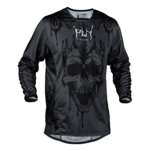 FLY Racing Kinetic 2027 Dark Series Jersey - Grey - Black - Front