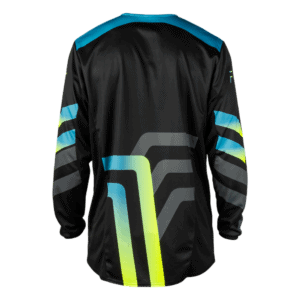 FLY Racing Kinetic 2027 Volt Jersey - Black - Grey - Teal - Yellow - Back