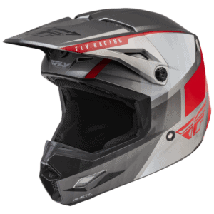 FLY Racing Kinetic Drift Helmet - Charcoal - Lite Grey - Red