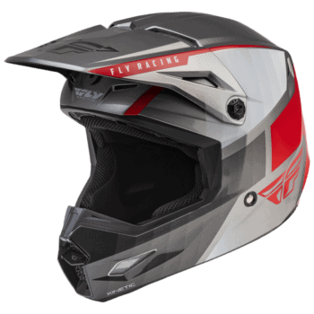 FLY Racing Kinetic Drift Helmet - Charcoal - Lite Grey - Red