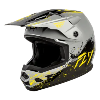 FLY Racing Kinetic Drip Helmet - Grey - Black - Yellow