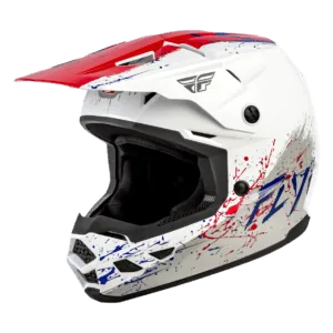 FLY Racing Kinetic Drip Helmet - Red - White - Blue