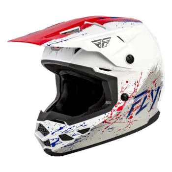 FLY Racing Kinetic Drip Helmet - Red - White - Blue