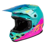 FLY Racing Kinetic Drip Helmet - Turquioise - Pink - Yellow