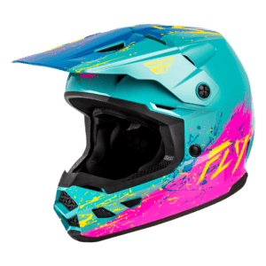 FLY Racing Kinetic Drip Helmet - Turquioise - Pink - Yellow