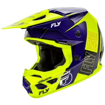 FLY Racing Kinetic Rally Helmet - Hi Vis - Blue - Black
