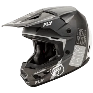 FLY Racing Kinetic Rally Helmet - Matte Grey - Black - White